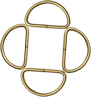 100Pcs Semi D Rings Durable Bronze D Buckles for Crafts Bag Accessories Harnesses Luggage Backpacks