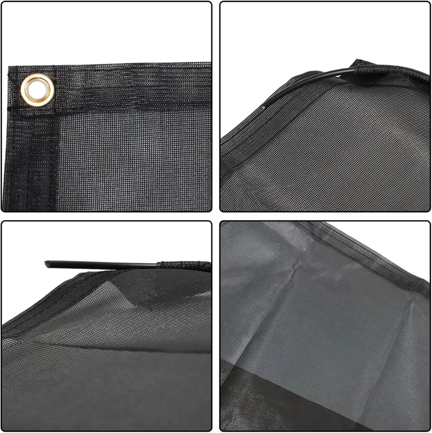 1Set 6FT x 19FT 3in Rv Awning Sun Screen Rv Fron Awning Complete Kit UV Blocking Black Grid Improves Shadow Protection Privacy Peplacement for Rv Travel Outdoor Camping