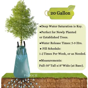 20 Gallon Slow Release Tree Watering Bag - Drip Irrigation Bag for Newly Planted or Established Trees (1 Pack)