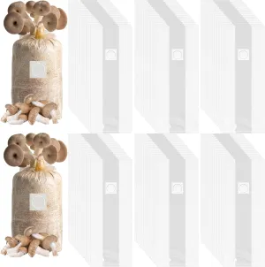 200pcs Mushroom Grow Bags Bulk 8"×5"×20" Thickened 6 Mil Mushroom Planting Substrate Spawning Bag with 0.2 Filter