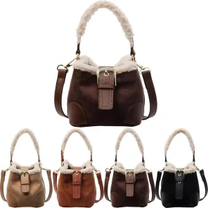 2025 new Wool bag Vintage Fashion Bag With Adjustable Wider Shoulder Strap,Small Water Bucket Bag,Crossbody Bags for Women