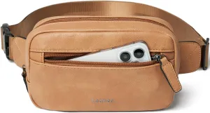 2L Fanny Packs Everywhere Belt Bag Small Fashion Crossbody Waist Pack Faux Leather Waterproof Sling Chest Bag For Women Tan
