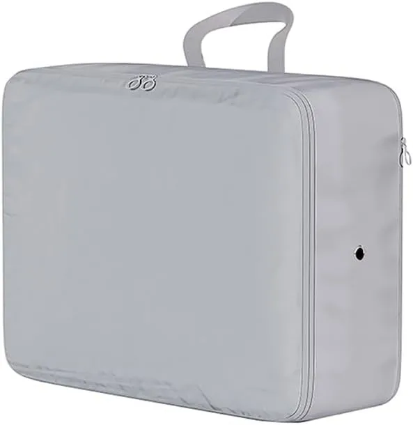 2PCS Compression Packing Cube Wardrobe Drawer Puffer Jacket Storage Foldable Luggage Suitcase Organizer Compressed Travel Clothes Bag(Gray,40X30X18)