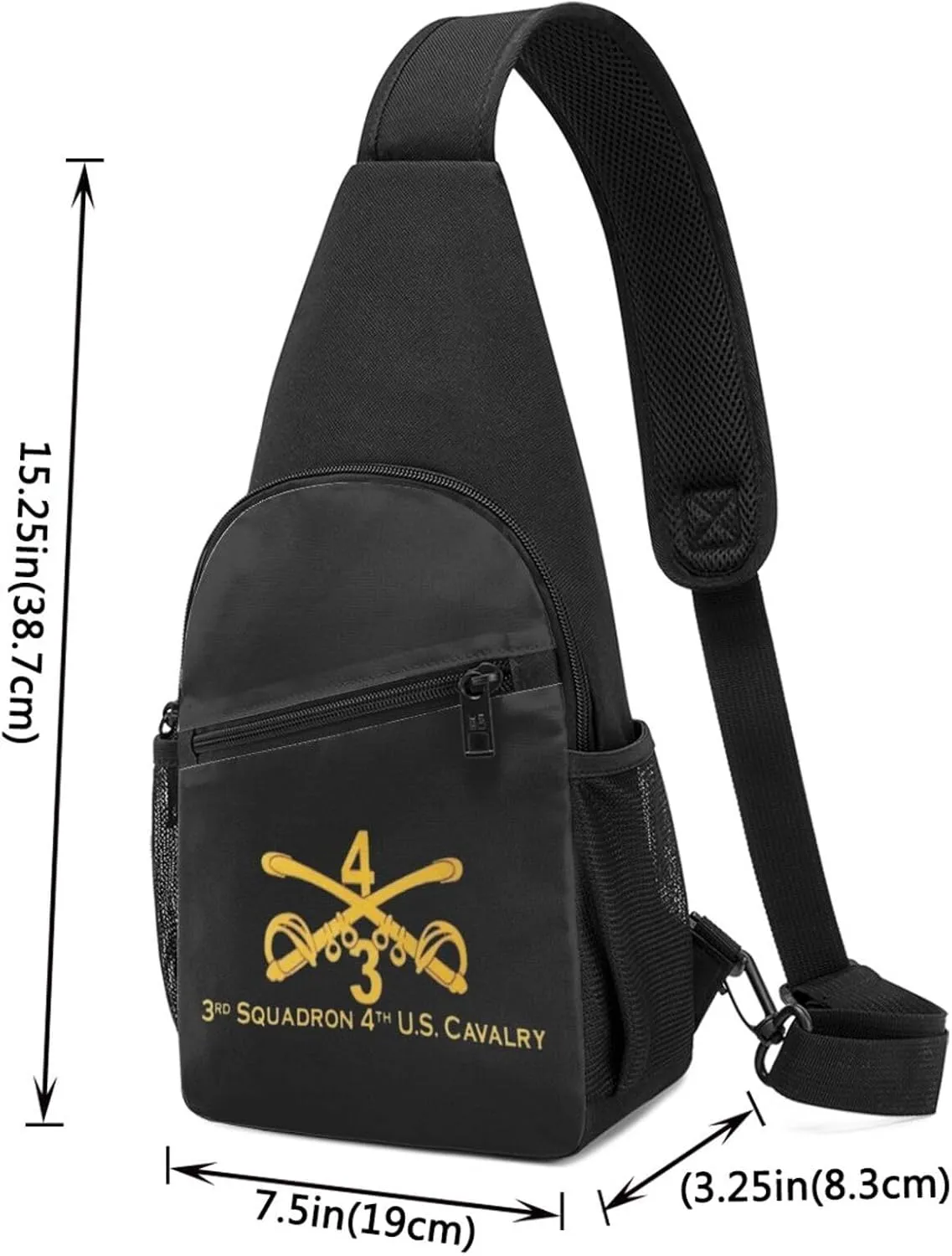 3rd Squadron 4th US Cavalry Sling Bag Crossbody Backpack Shoulder Casual Daypack Bags for Men