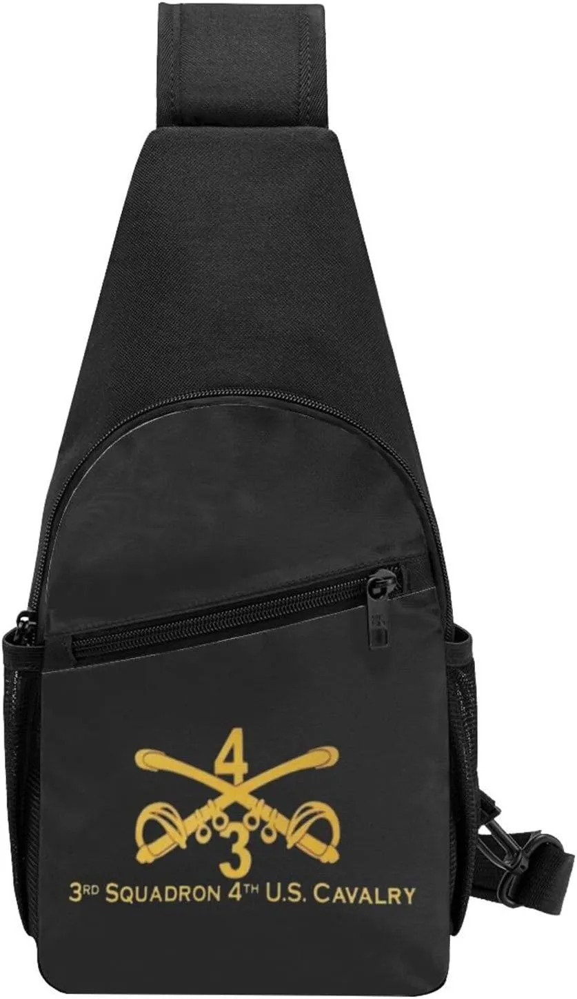 3rd Squadron 4th US Cavalry Sling Bag Crossbody Backpack Shoulder Casual Daypack Bags for Men