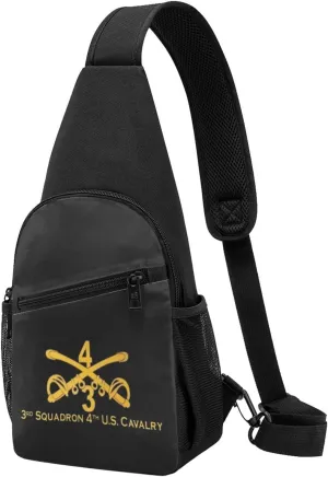 3rd Squadron 4th US Cavalry Sling Bag Crossbody Backpack Shoulder Casual Daypack Bags for Men