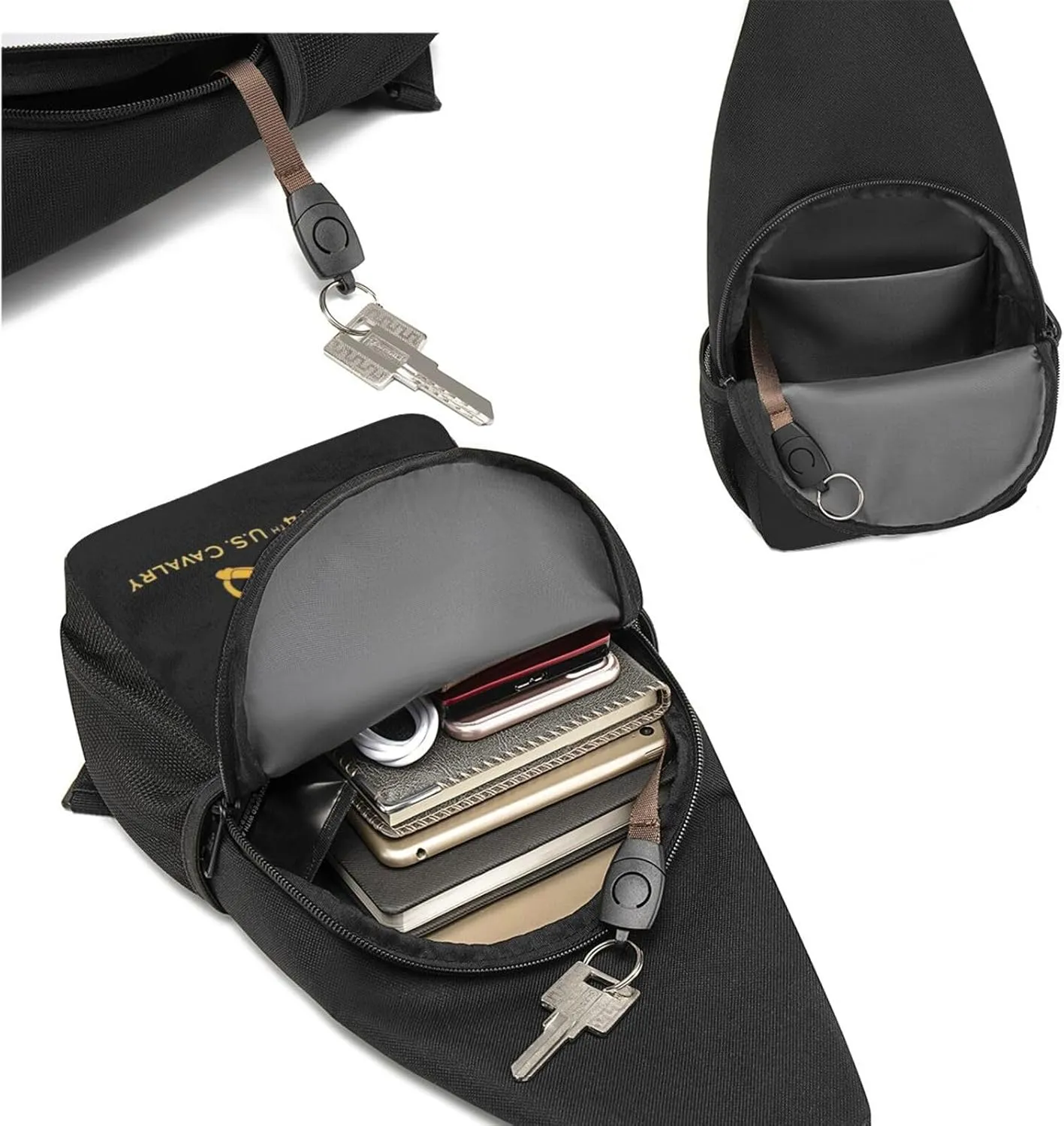 3rd Squadron 4th US Cavalry Sling Bag Crossbody Backpack Shoulder Casual Daypack Bags for Men