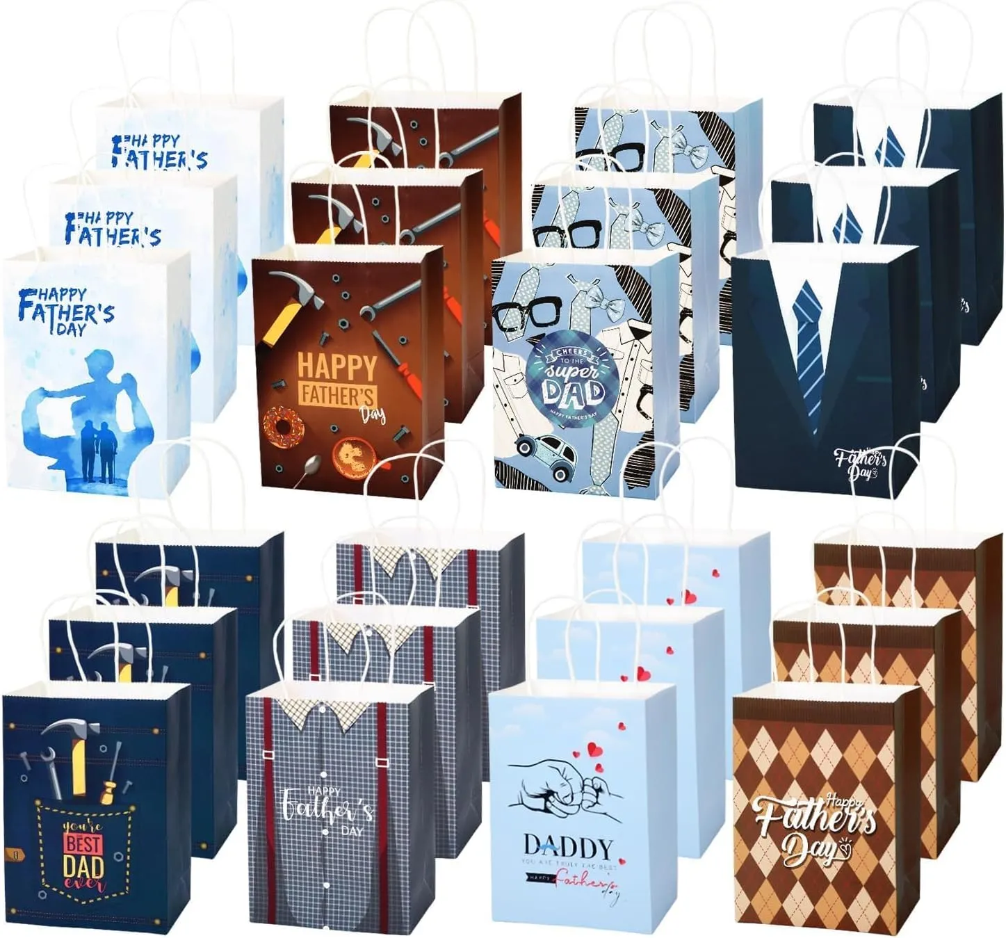 48 Pieces Happy Father's Day Gift Bags