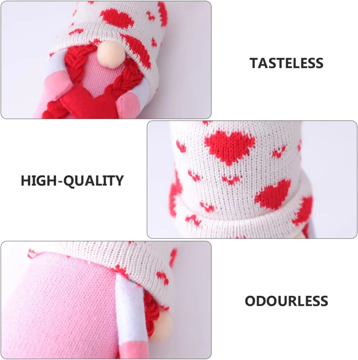4PCS Gnome Valentine Day Wine Bottle Covers Wine Bottle Bags Handmade Swedish Tomte Toppers for Valentine's Day Wedding Dining Table Decorations Party