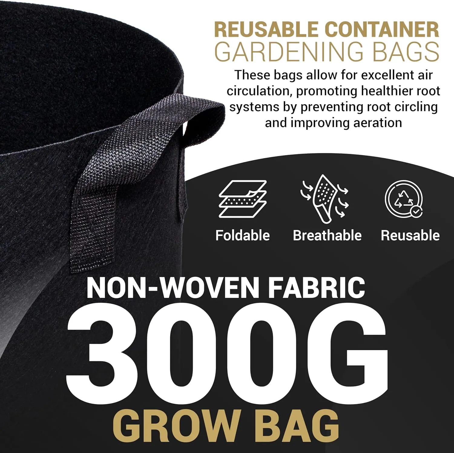 5-Pack 30 Gallon Grow Bags - with Handles, Eco-Friendly Felt Fabric Planters for Plants, Vegetables, and Flowers Growth - Breathable, Durable & Reusable - Indoor & Outdoor Gardening Pots