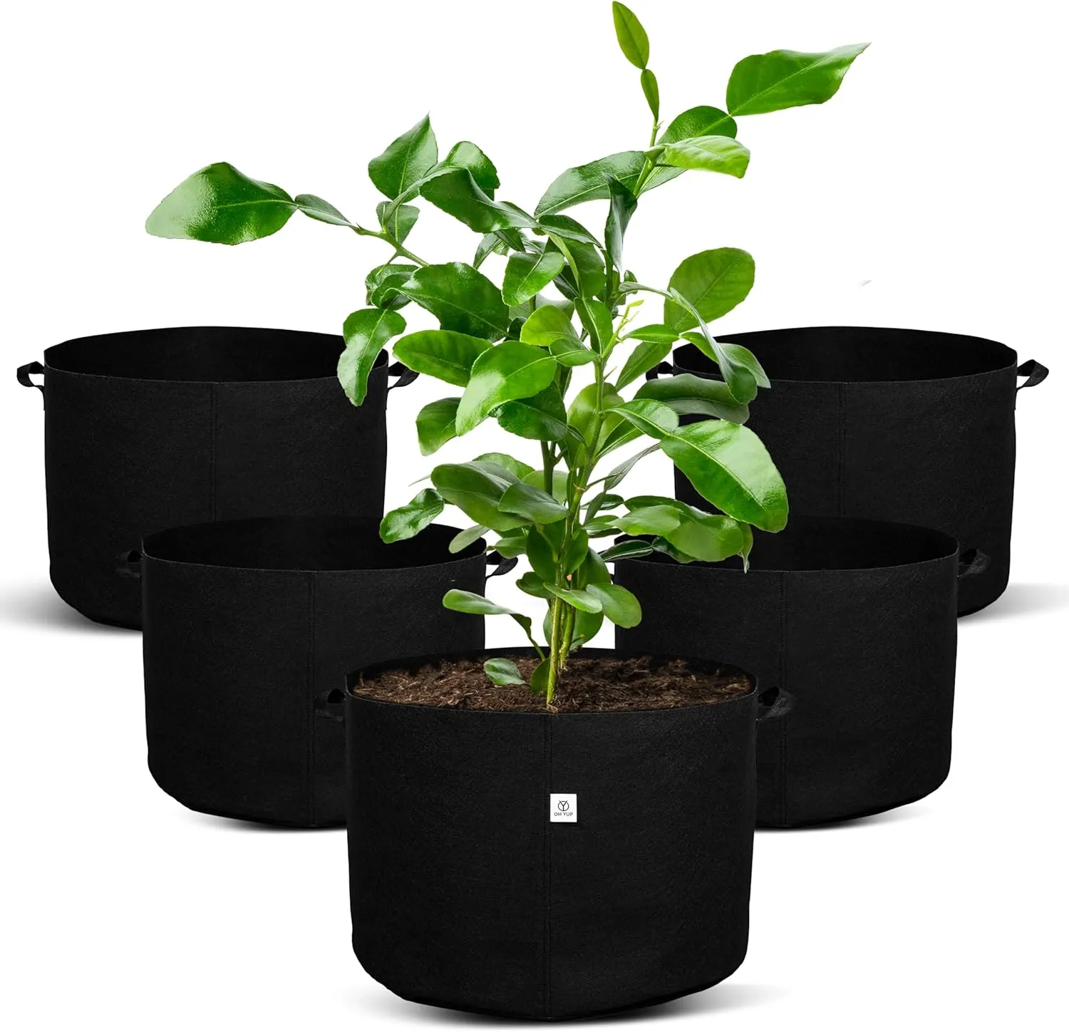 5-Pack 30 Gallon Grow Bags - with Handles, Eco-Friendly Felt Fabric Planters for Plants, Vegetables, and Flowers Growth - Breathable, Durable & Reusable - Indoor & Outdoor Gardening Pots