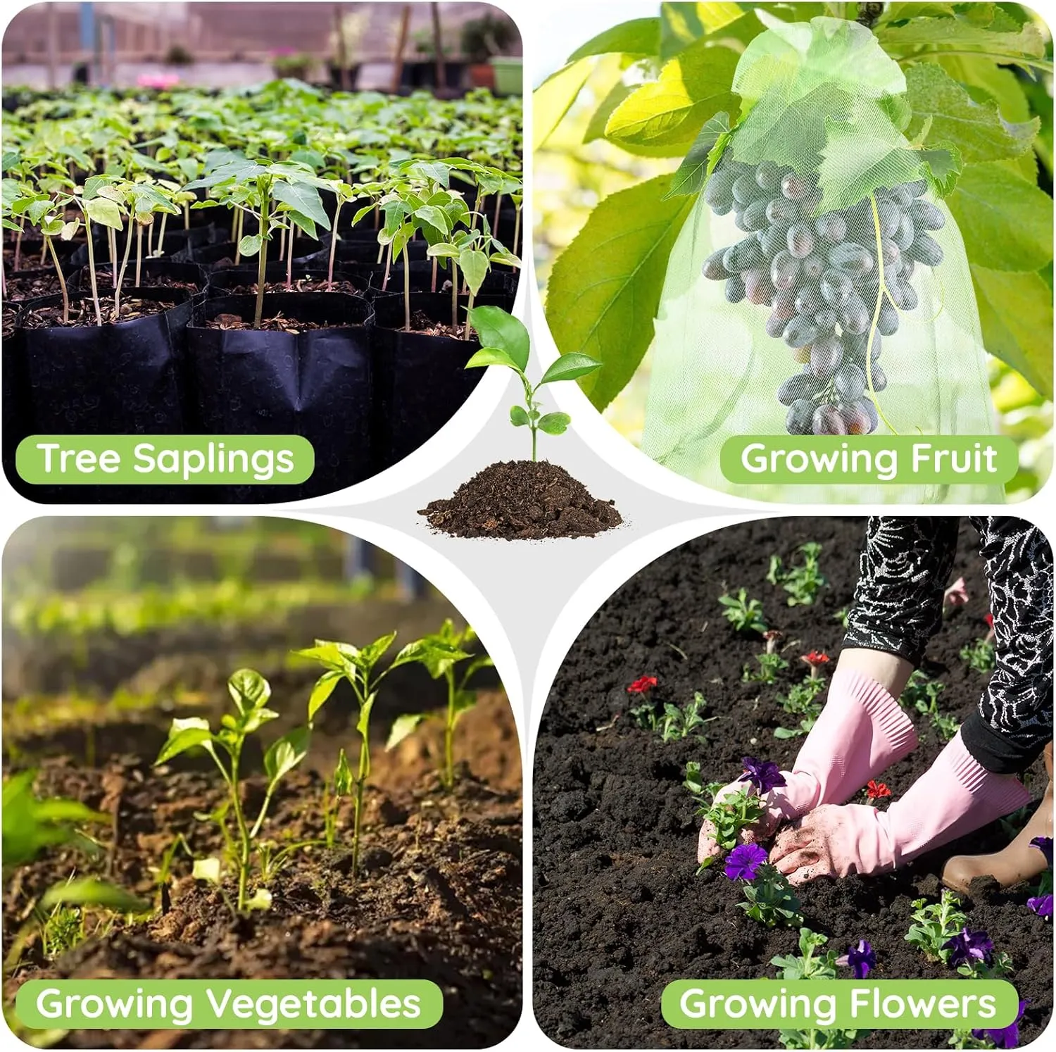 50 Pcs Fruit Protection Bags, 12"x16" Garden Netting Green bags for Fruits & Vegetables, Deer Netting Mesh Bag Drawstring, Green Bags for Produce Mango Tree Apple Tree Fruit Trees Plant Flower