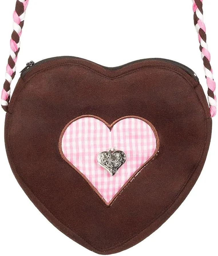 54288 Shoulder Bag Folk Festival, Size 23 x 23 cm, with Zip and Shoulder Strap, Bag, Bavarian Costume, Dirndl, Costume, Carnival, Theme Party