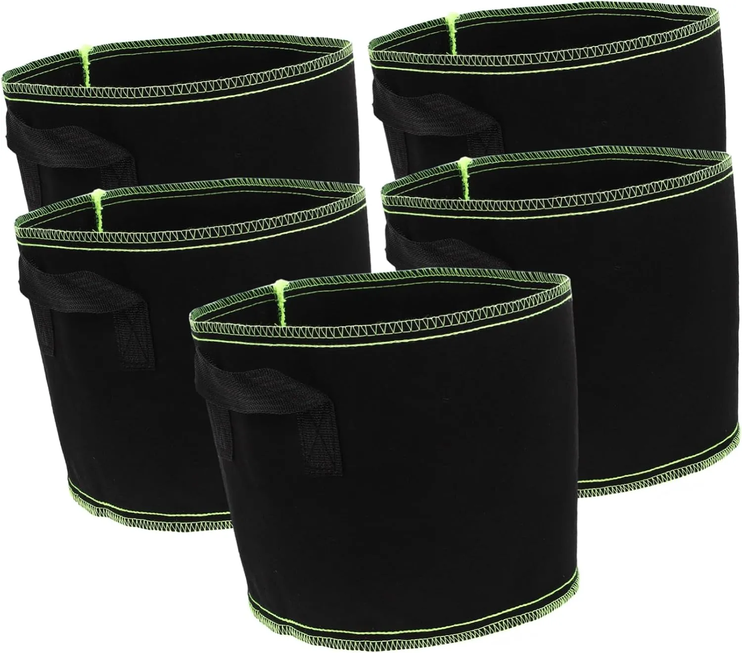 5pcs Non-Woven Thicken Planting Bags Large Vegetable Grow Bags Excellent Drainage Root Formation Black for Indoor Gardening