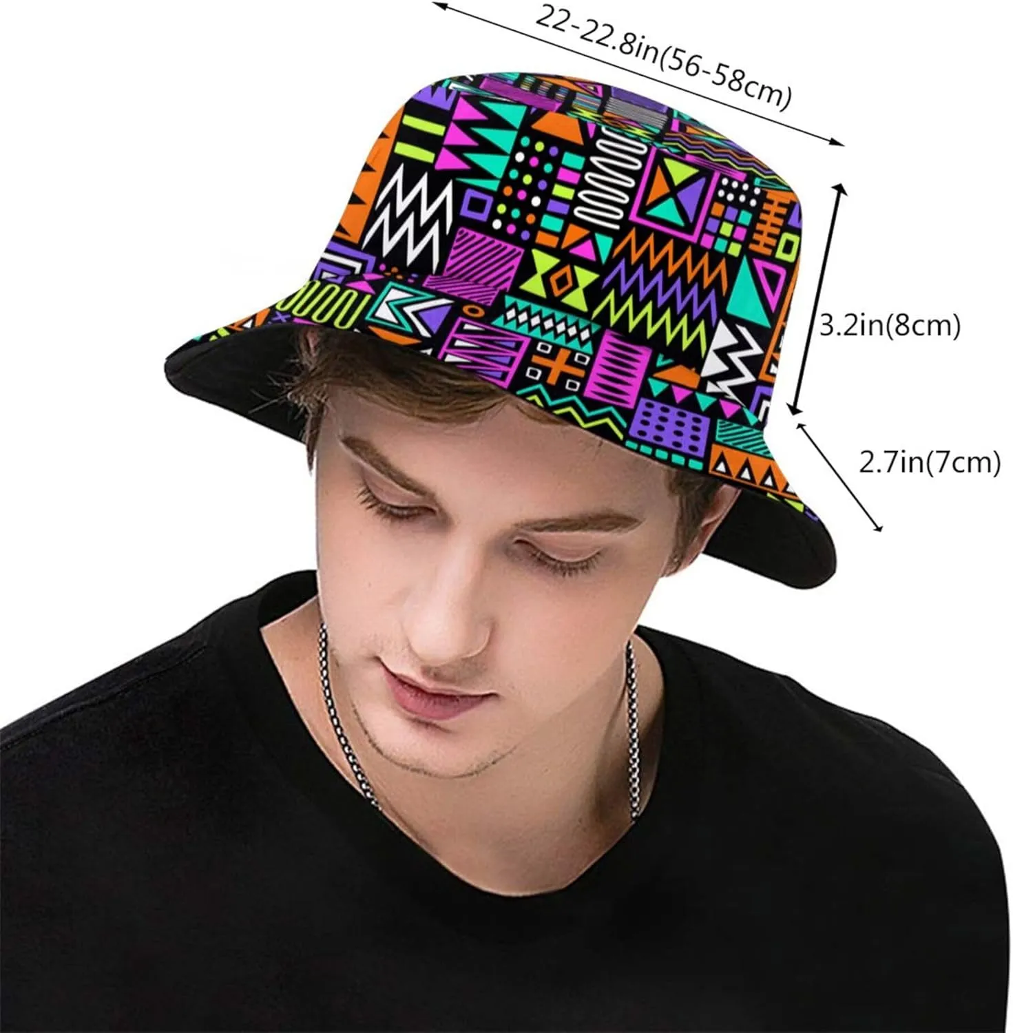 African Bucket Hat for Men Women African Ethnic Tribal Style Fisherman Hat Fashion Summer Sun Caps