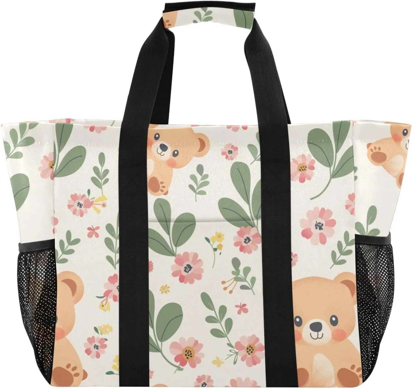 ALAZA Cute Sloth and Palm Leaves Seamlee Waterproof Beach Tote Bags