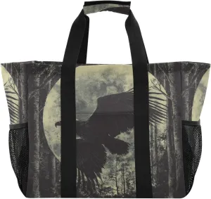 ALAZA Eagles Misty Forest Waterproof Beach Tote Bags