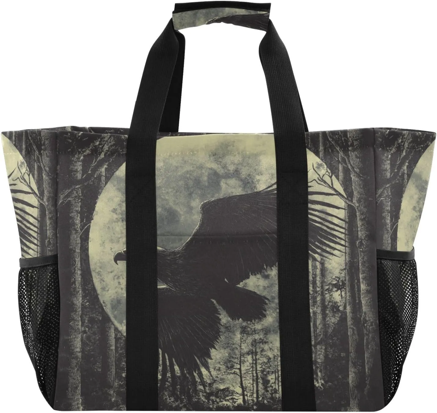 ALAZA Eagles Misty Forest Waterproof Beach Tote Bags