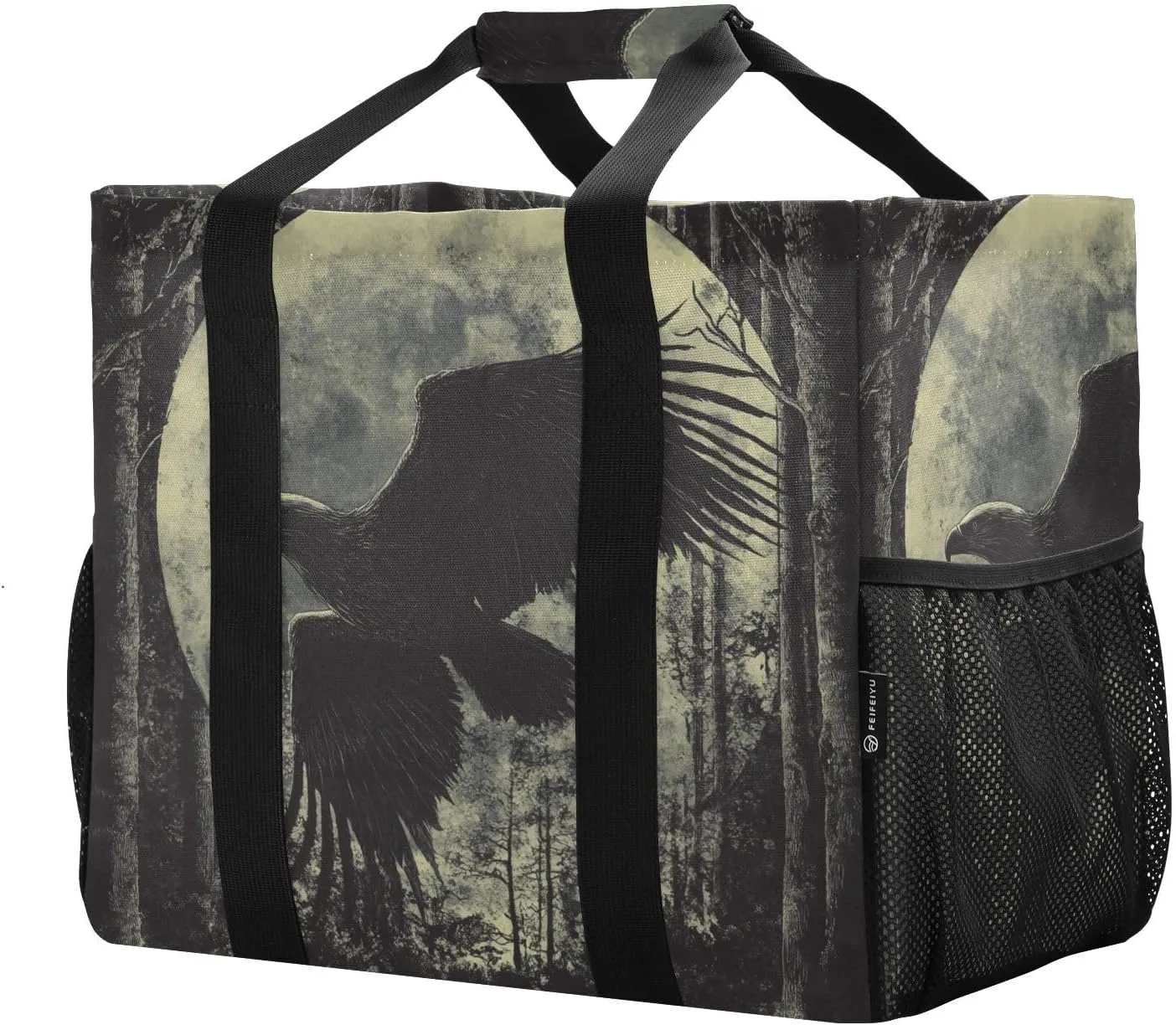 ALAZA Eagles Misty Forest Waterproof Beach Tote Bags