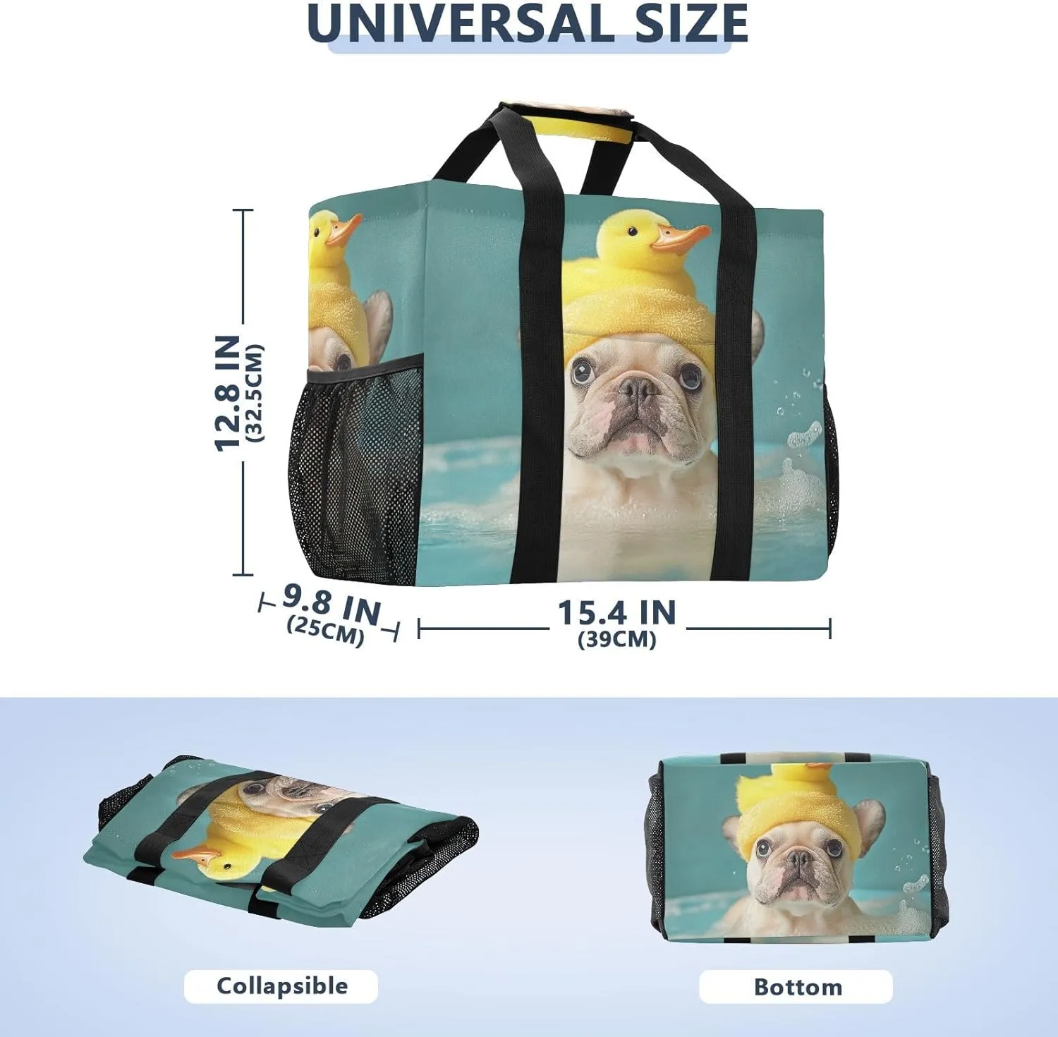 ALAZA French Bulldog Sticking Its Head Through A Hole Waterproof Beach Tote Bags