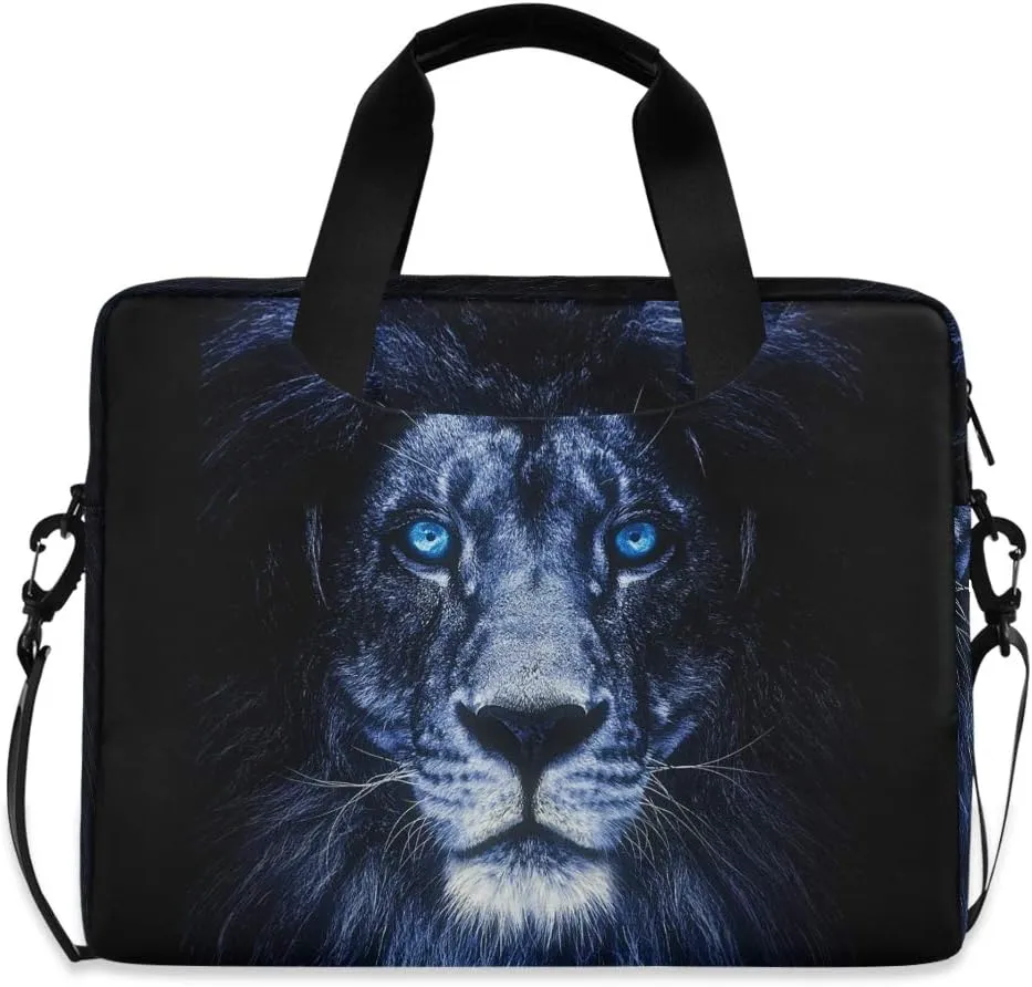 ALAZA Portrait of Lion Animal Laptop Case Bag Sleeve Portable Crossbody Messenger Briefcase w/Strap Handle, 13 14 15.6 inch