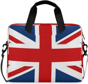 ALAZA UK British Flag Laptop Case Bag Sleeve Portable Crossbody Messenger Briefcase w/Strap Handle, 13 14 15.6 inch