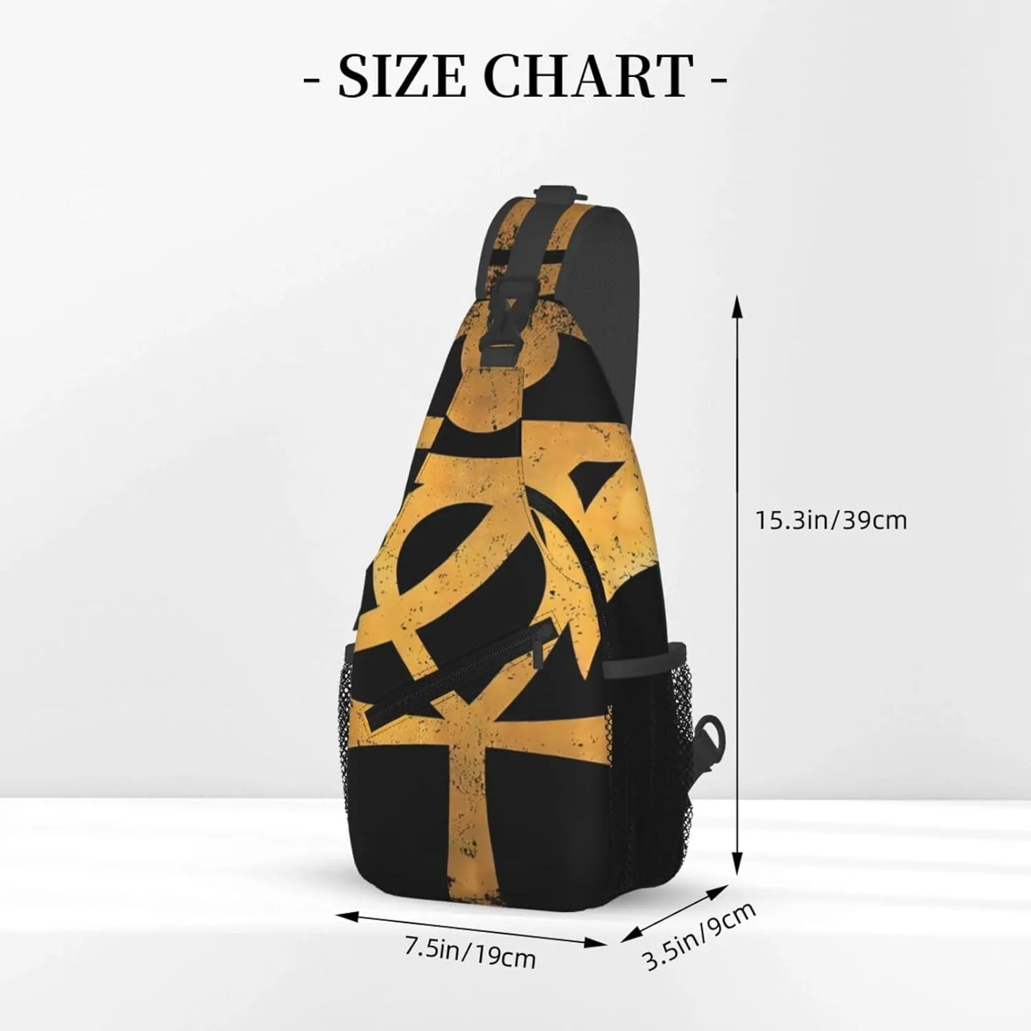 Ancient Ankh Egyptian Eye Symbolcrossbody Bag, Adjustable Shoulder Strap Chest Bag, Sports Travel, Running, Leisure Waist Bag