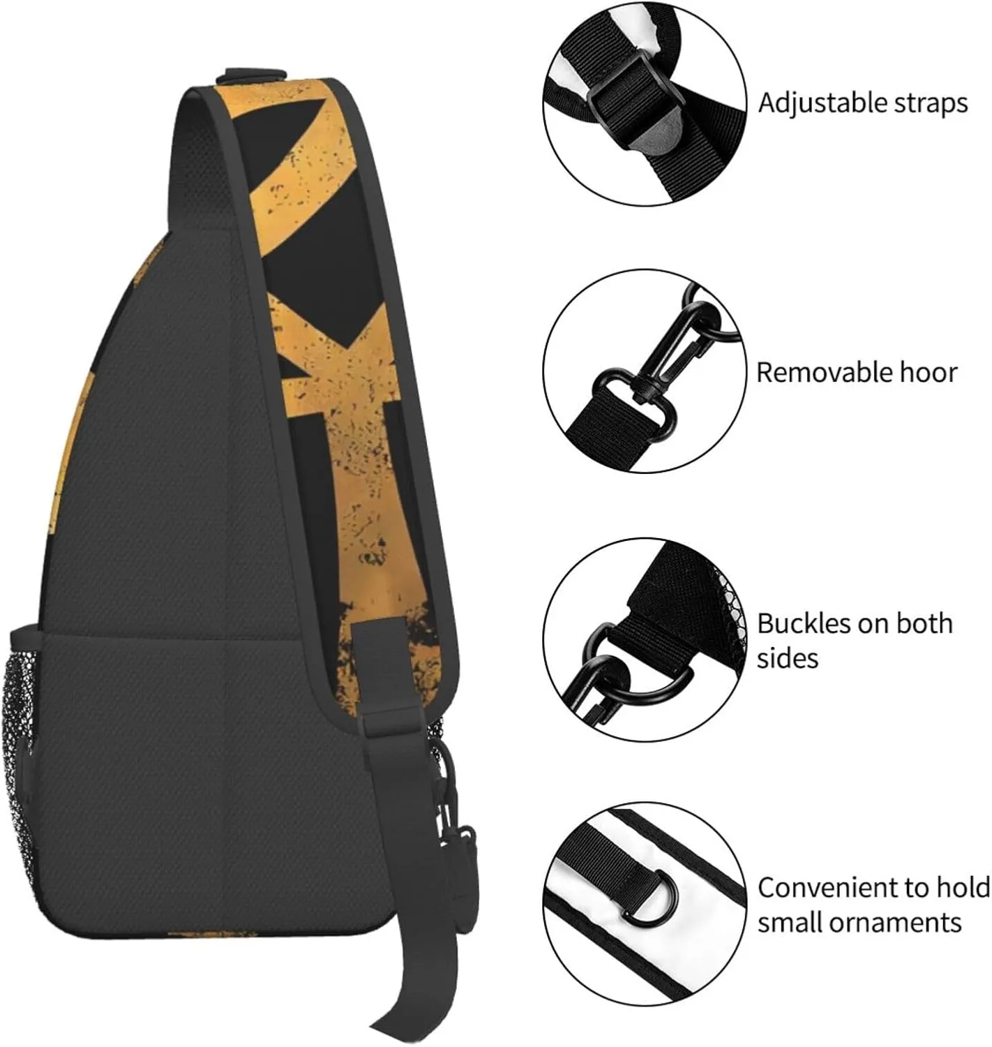 Ancient Ankh Egyptian Eye Symbolcrossbody Bag, Adjustable Shoulder Strap Chest Bag, Sports Travel, Running, Leisure Waist Bag