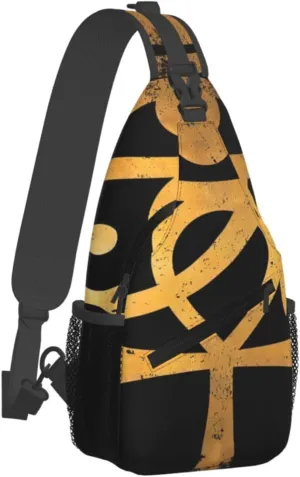 Ancient Ankh Egyptian Eye Symbolcrossbody Bag, Adjustable Shoulder Strap Chest Bag, Sports Travel, Running, Leisure Waist Bag