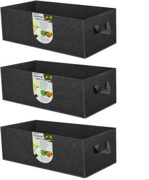 ANGELIOX 3 Pack 8 Gallon Grow Bags, 300G Thickened Nonwoven Fabric Garden Bed,30L Square Flower Planter Pots Containers with Handles for Potato Onion Carrot Taro Radish, Fruit,Flowers(50x30x20cm)