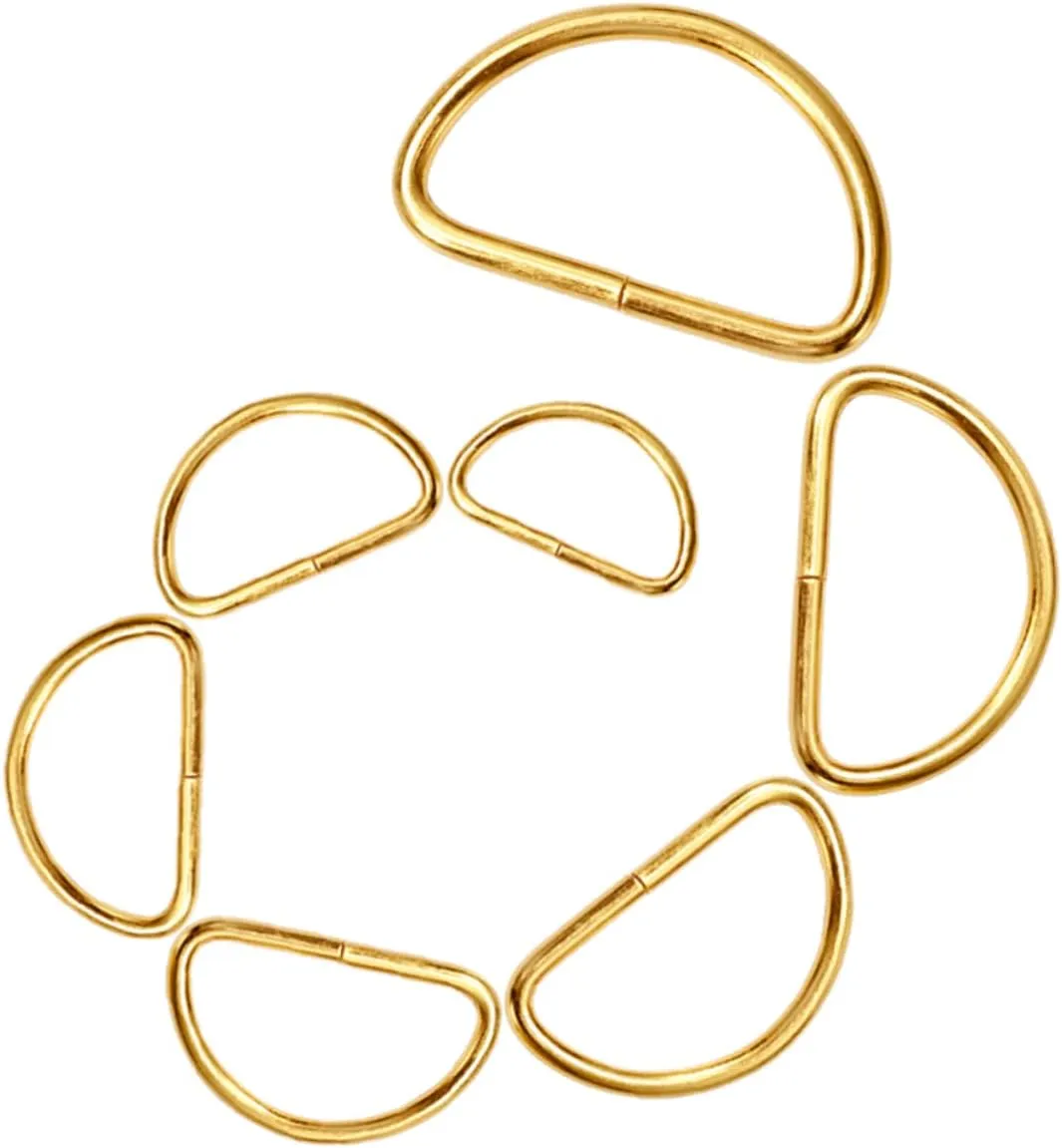 Angoily 20pcs Metal D-ring Buckle 10x8x1.5mm Gold Multipurpose Bag Strap Accessory for Luggage Diy Craft