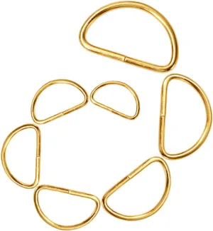 Angoily 20pcs Metal D-ring Buckle 10x8x1.5mm Gold Multipurpose Bag Strap Accessory for Luggage Diy Craft
