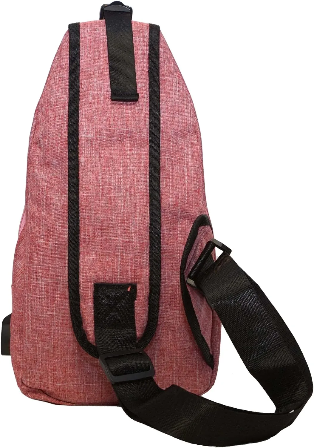 Anti-Theft Daypack Crossbody Sling Backpack, USB Charging Connector Port, Lightweight Day Pack for Travel, Hiking, Everyday, Regular, Rose