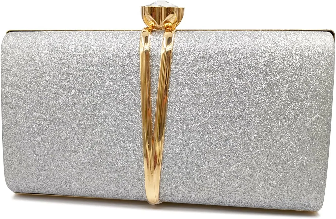 Aovtero Evening Bag Clutch Purses Women Wedding Party Bridal Handbag with Chain