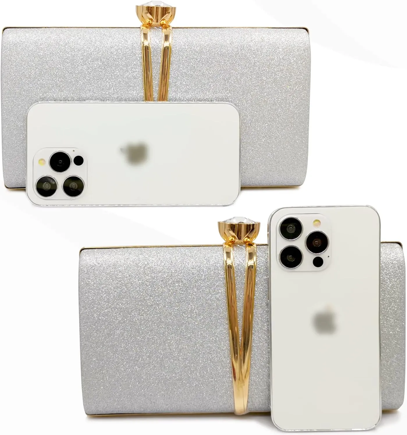 Aovtero Evening Bag Clutch Purses Women Wedding Party Bridal Handbag with Chain