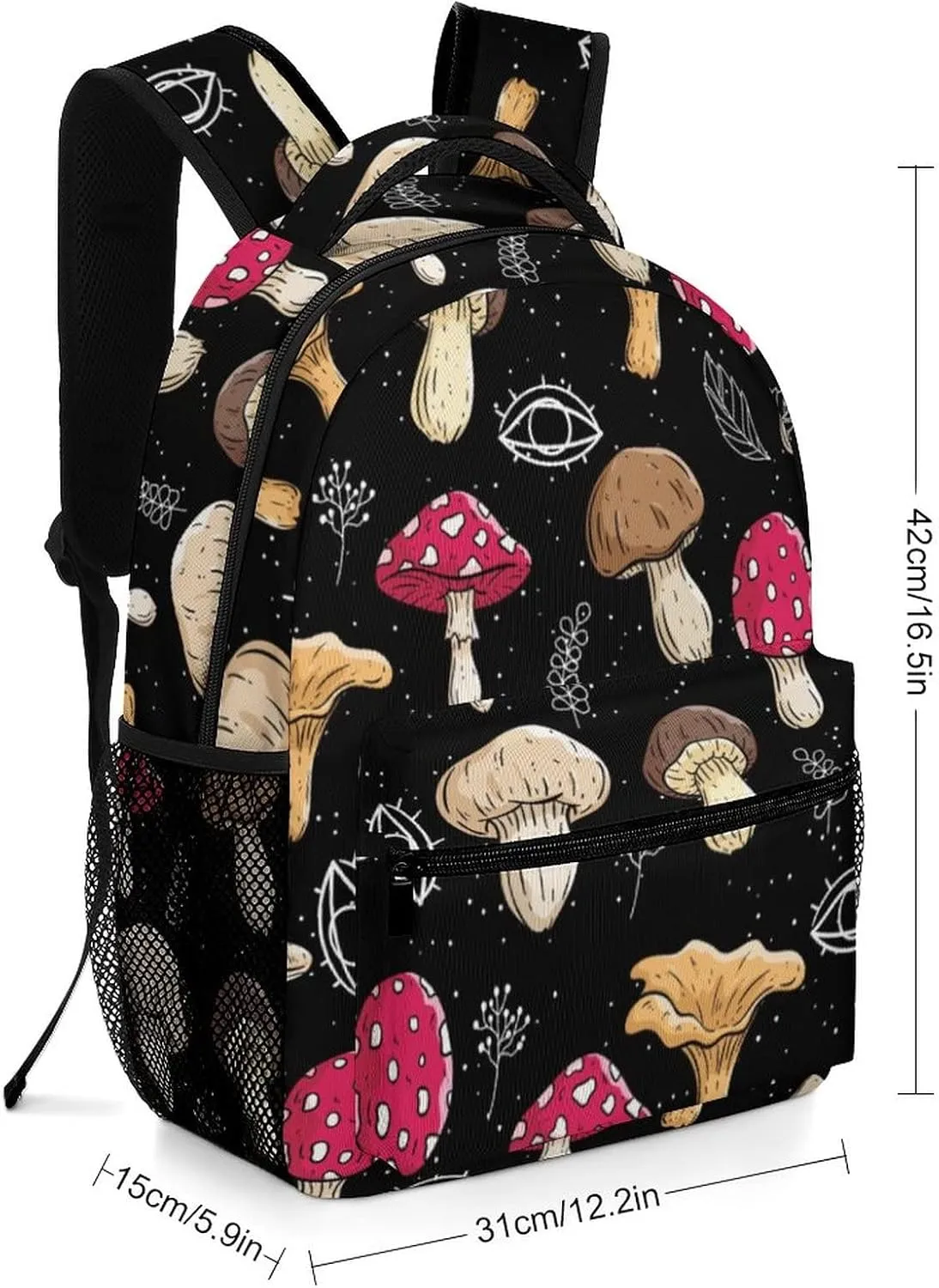 Aparajita Retro Mushrooms School Backpack Gifts Fashion Travel Laptop Backpack for Men Women Teenagers Children