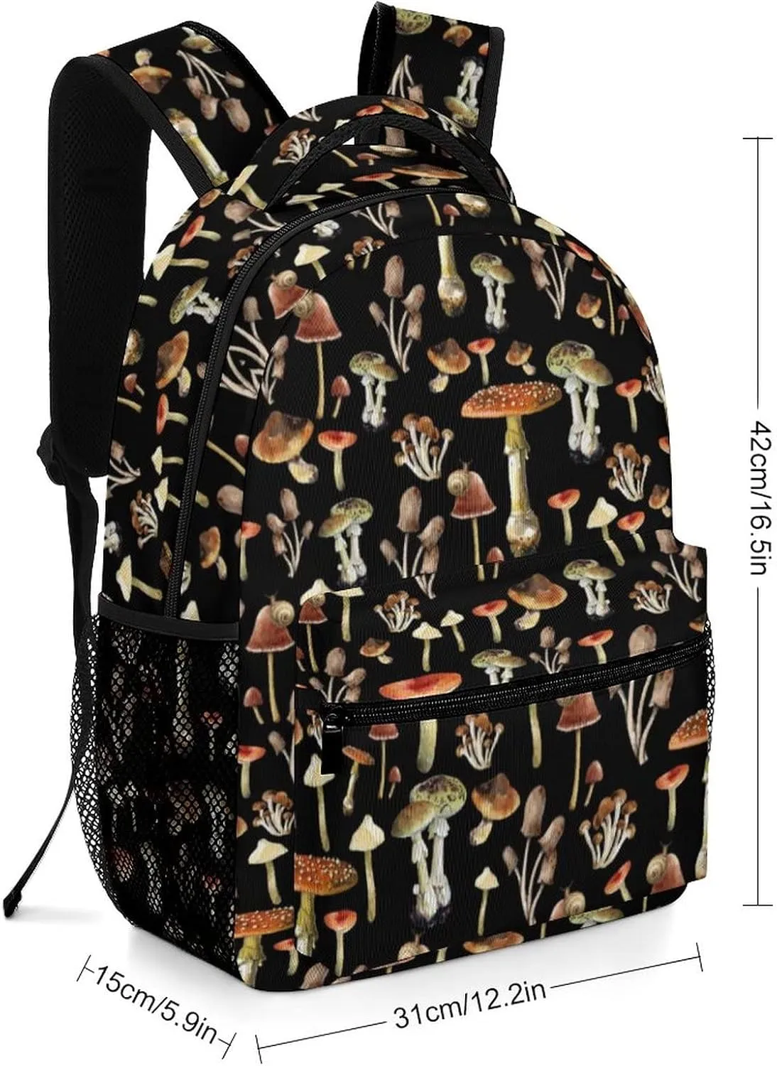 Aparajita Vintage Mushroom Collage School Backpack Gifts Fashion Travel Laptop Backpack for Men Women Teenagers Children