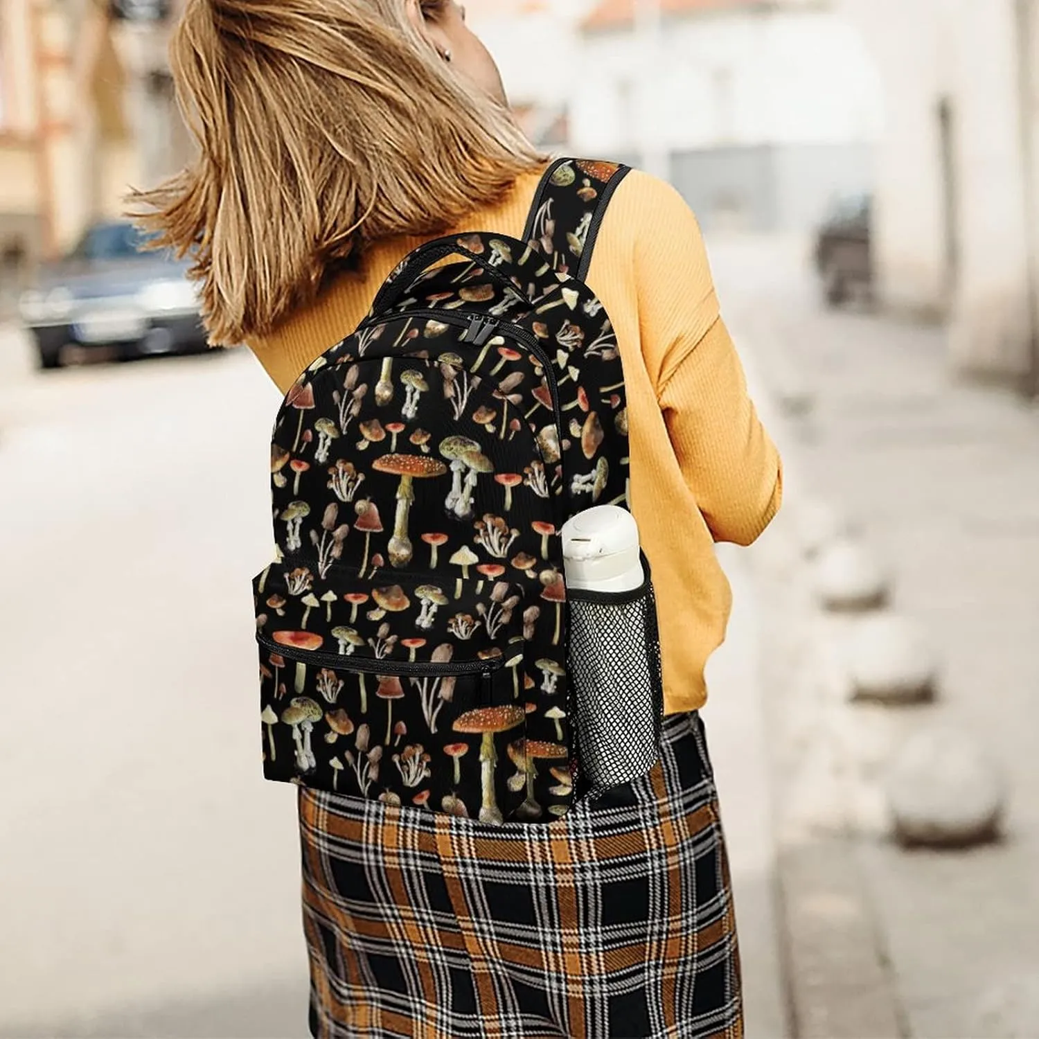 Aparajita Vintage Mushroom Collage School Backpack Gifts Fashion Travel Laptop Backpack for Men Women Teenagers Children