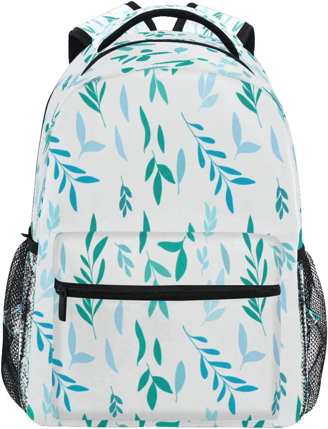 Aqua Foliage Laptop Backpack for Men & Women Lightweight Travel Daypack Waterproof College Bag for 15.6" Notebook