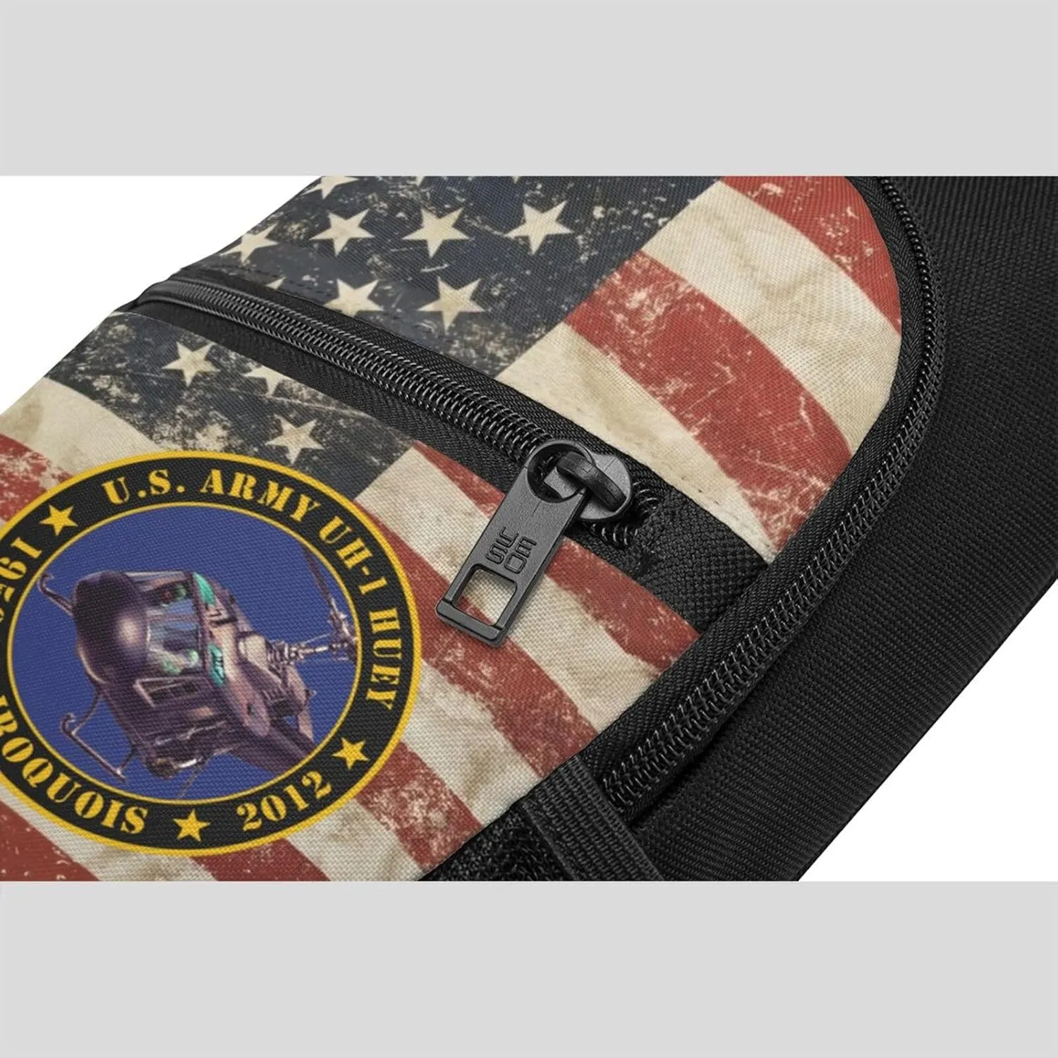 Army UH-1 Huey Tribute Sling Bag Crossbody Backpack Shoulder Casual Daypack Bags for Men