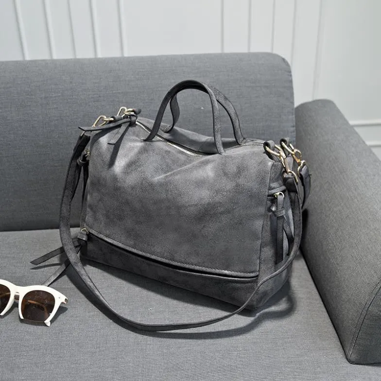 Arrive Women Shoulder Bag Nubuck Leather Vintage Messenger Bag Motorcycle Crossbody Bags Women Bag