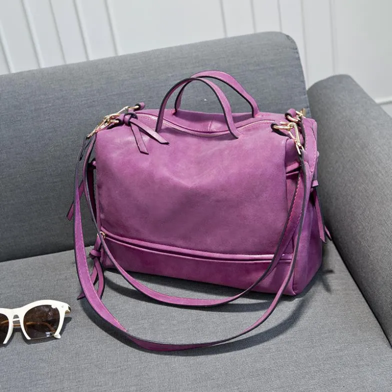 Arrive Women Shoulder Bag Nubuck Leather Vintage Messenger Bag Motorcycle Crossbody Bags Women Bag