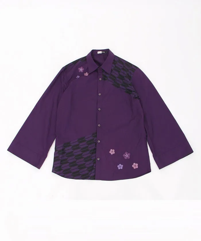 Arrow Feather Pattern & Bellflower Embroidery Shirt