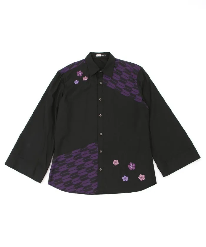 Arrow Feather Pattern & Bellflower Embroidery Shirt