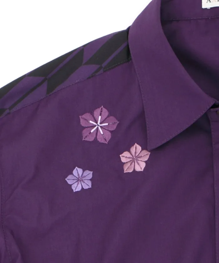 Arrow Feather Pattern & Bellflower Embroidery Shirt