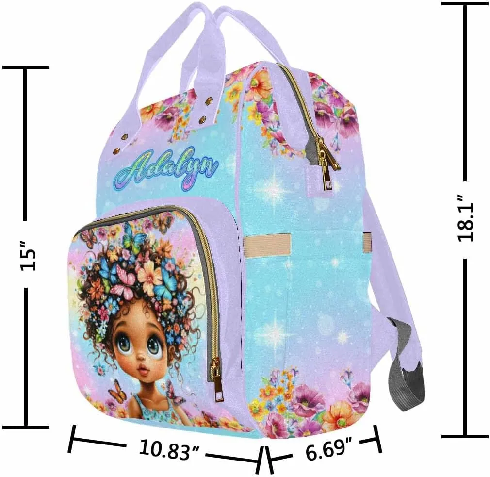 Artsadd Personalized Diaper Bag Backpack with Name Custom Princess Backpack Travel Outdoor Mommy Bag Customized Gift for Women Men Nursing Bags Gift for New Mom Dad Mother's Father's Day Gift