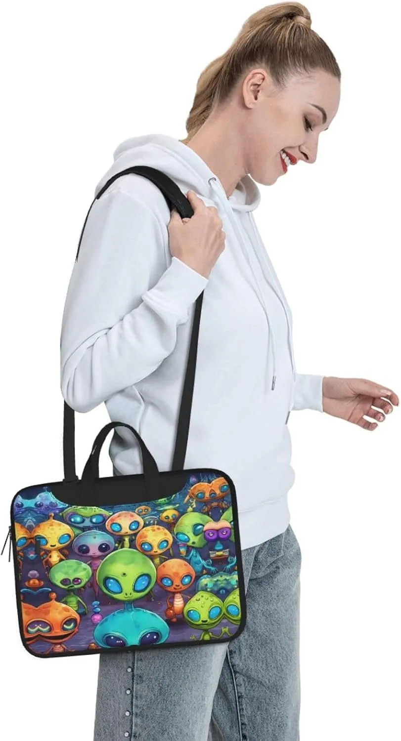 Astronaut And Alien Print Work Casual Office Laptop Shoulder Messenger Bag 13 inch 14 inch 15.6 inch