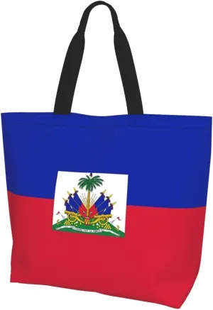 ASYG Cute Flag Tote Bag Large Women Casual Shoulder Bag Handbag Reusable Patriotic Shopping Grocery Bag