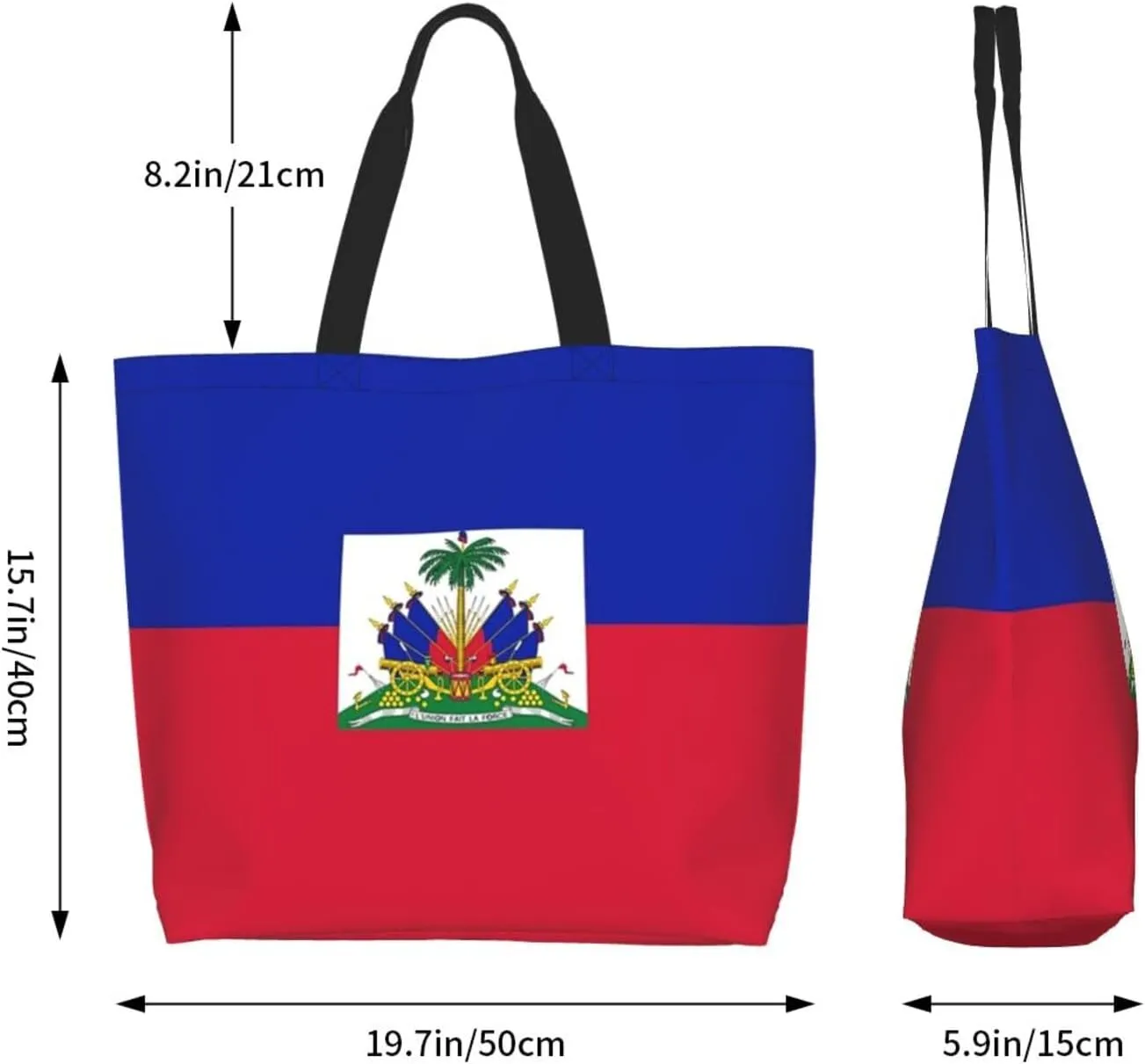 ASYG Cute Flag Tote Bag Large Women Casual Shoulder Bag Handbag Reusable Patriotic Shopping Grocery Bag