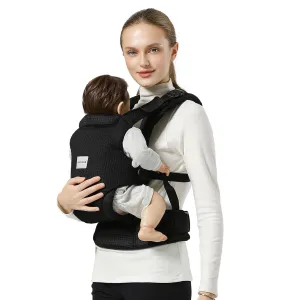 Baby Carrier Newborn to Toddler, Easy Adjustable Toddler Carrier for 7-30lbs, Baby Holder Newborn Wrap Carrier, Breathable Mesh Fabric Infant Kangaroo Carrier with Lumbar Support, Black